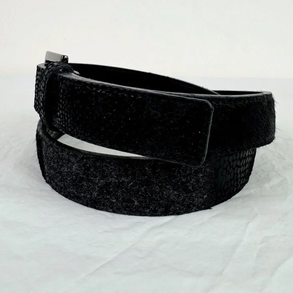 Liz Claiborne Black Patchwork Belt - Picture 2 of 8